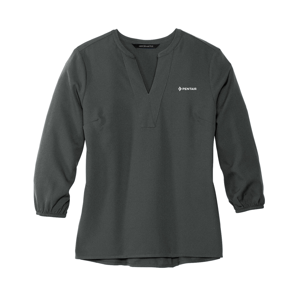 Mercer+Mettle Women's Stretch Crepe 3/4-Sleeve Blouse